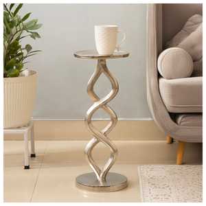 Mesa Consola Moderna de Aluminio con Base Trenzada Hecha a Mano, Almacenamiento Duradero y Ecológico, Muebles para Sala de Estar - Product Image 3