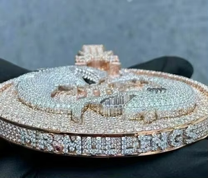 Colgante de Moissanita con Signo Zodiacal Géminis, Colgante Hip Hop Iced Out de Plata 925, Colgante de Cumpleaños, Joyería de Géminis, Joyería de Astrología - Product Image 5