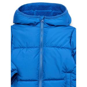 Veste matelassée à capuche unisexe, manteau d'hiver noir, fermeture éclair, couleur unie, rembourrage épais en polyester, coupe régulière, coupe-vent - Product Image 6