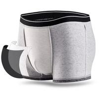 Boxers amples en coton tricoté sans couture pour hommes, couleur unie, taille mi-haute, confortables pour le sommeil, sous-vêtements, vente en gros OEM, personnalisables