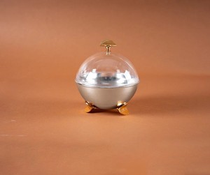 Bol en métal avec couvercle en verre, finition argentée, hermétique, design moderne, pour servir les aliments, offrir en cadeau, en gros, de chez White Royals - Product Image 1