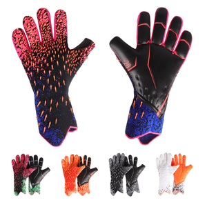 Football Goalkeeper Gloves Full Finger Sheepskin Leather PU Material Non-Slip Breathable Quick Drying Adjustable Wrist <b>Strap</b> - Product Image 4