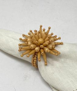 White and Yellow Pearls <b>Crystal</b> Bearded Napkin Rings Eco-Friendly Round Wedding Napkin Rings - Product Image 2