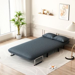 Divano Letto Pieghevole in Ferro da 39 Pollici con Schienale Regolabile e Cuscino, Chaise Longue per il Relax - Product Image 2