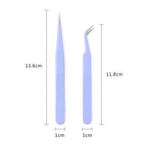 Pince à épiler DANTRIC IMPLANTS en acier inoxydable de haute qualité à pointe lisse pour sourcils et cils, colorée, pour filles - Product Image 2