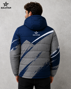 Blouson d'hiver matelassé pour homme, personnalisé, à capuche, imperméable, chaud, tendance, décontracté, pour l'extérieur, fourni par l'usine - Product Image 2