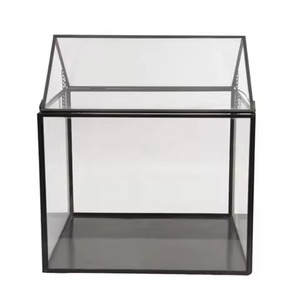 Luxury Frame Metal Terrarium Glass Plant Holder Elegant Indoor Garden <b>Display</b> <b>Case</b> Home Accent - Product Image 2