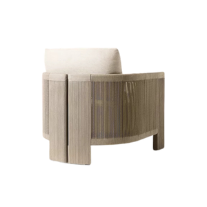 Fauteuil de salon d'extérieur contemporain rembourré, canapé de jardin, fauteuil d'appoint en corde, siège de patio - Product Image 4