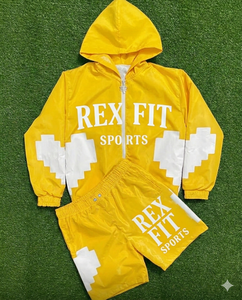 Conjunto Deportivo Informal para Hombre, Cortavientos, Transpirable, Chaqueta y Pantalones Cortos de Poliéster, Conjunto de 2 Piezas para Verano - Product Image 5