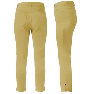 Pantalon chino femme taille mi-haute coupe slim printemps-été en coton/élasthanne longueur intégrale teint en pièce lavable respirant 6.48 OZ - Product Image 2