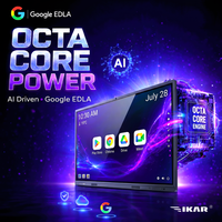 Pizarra Interactiva IKAR JX-E5A 4K con Pantalla Táctil Infrarroja de 40 Puntos, Sistema Operativo Android 13/12, 16 GB de RAM, 256 GB de ROM, Cámara con IA para Seguimiento de Personas