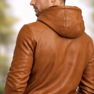 Sweats à capuche en cuir légers pour hommes, style streetwear, disponibles dans toutes les tailles, sweats à capuche en cuir personnalisés pour hommes, mode hiver. - Product Image 5