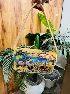 Craft Men India <b>Women's</b> Beaded Messenger <b>Bag</b> Vintage Italian Landscape Flap Shoulder Handbag Fashion XL Travel - Product Image 4