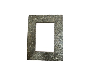 Cadre photo rectangulaire en métal avec surface à motif diamant, design vertical - Product Image 5