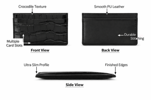 Wriza Mens Slim PU Leather <b>Wallet</b> Custom Logo Multi <b>Card</b> Case Stylish Pattern Document <b>Holder</b> Lightweight Designer <b>Wallet</b> - Product Image 2