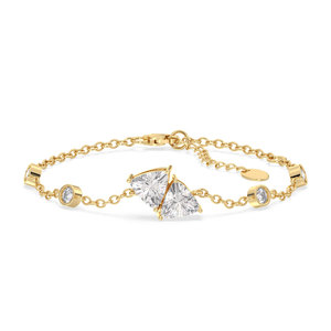 REYES Luxury Trillion Cut 3.13 Carat Moissanite Lobster Lock Chain <b>Bracelet</b> 925 Sterling <b>Silver</b> 14K Gold Rhodium Plated Jewelry - Product Image 6