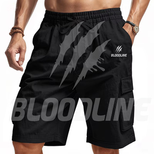 BLOODLINE Men's <b>White</b> <b>Cargo</b> Bermuda Shorts Mid Waist Elastic Waist Quick Dry Casual Style Pockets Camouflage Pattern PU Material - Product Image 6