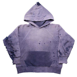 Sweat à capuche décontracté de haute qualité pour hommes, style streetwear, effet délavé, en tissu polaire avec impression numérique 3D, vente en gros - Product Image 3
