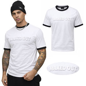 Camiseta de Algodón de Alta Calidad para Hombre, Cuello en Contraste, Estampado 3D, Logotipo Personalizado, Corte Regular, Fabricación OEM al por Mayor para Exportación - Product Image 1