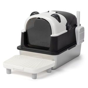 Lettiera per Gatti Extra Large in Acciaio Inossidabile con Design Panda per Gatti Grandi, Chiusa con Rivestimento Interno Rimovibile in Metallo - Product Image 5