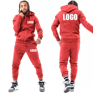 Wholesale Custom Logo Full Zip up <b>Pullover</b> Hoodies <b>Men</b> Cotton Fleece Two Pieces Sportswear Jogger Sweat suits <b>Men's</b> Tracksuit - Product Image 4