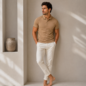 Polo homme en tissu doux et respirant, idéal pour un usage quotidien, coupe confortable, look élégant pour les hommes modernes. - Product Image 5
