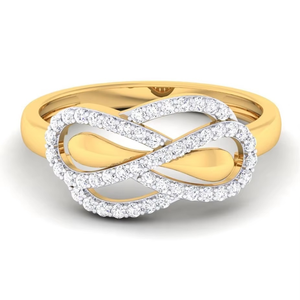 แหวนเพชรดีไซน์อินฟินิตี้สำหรับผู้หญิง ทองคำขาว 14K |   แหวนเพชรทรงกลมประดับเพชรแบบพาเว่ ดีไซน์หรูหรา สำหรับเป็นของขวัญในโอกาสครบรอบแต่งงาน - Product Image 4
