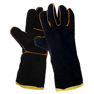 Hot Sale Safety <b>Gloves</b> <b>Long</b> Cuff Heat Resistant Cowhide Leather Welding <b>Gloves</b> Eco-Friendly Four Seasons Daily Use Made Pakistan - Product Image 4