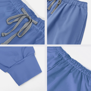 Conjunto de uniforme médico profesional para hombre, blusa con cuello en V y 2 bolsillos, y pantalones tipo jogger - Product Image 5