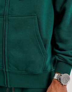 Veste à capuche vintage pour homme, personnalisée, en coton épais tricoté, avec bords bruts, effet vieilli, poches cargo, qualité supérieure - Product Image 6