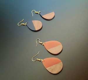 MN EXPORTS Handmade Wood Resin <b>Drop</b> Earrings Natural Boho Jewelry Lightweight Artisan Statement Fashion Gift Women Premium - Product Image 5