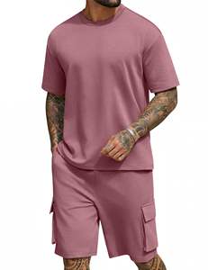 Ensemble short et t-shirt homme été brodé grande taille respirant imprimé haute qualité pour activités de plein air - Product Image 1
