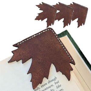 Marque-page créatif en cuir Crazy Horse vintage motif feuille d'érable <span class=keywords><strong>pour</strong></span> les amateurs de livres, les étudiants et les <span class=keywords><strong>cadeaux</strong></span> - Product Image 1