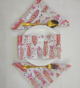 Servilletas de Algodón con Estampado Artesanal, Servilletas Florales Hechas a Mano, Servilletas de Tela Reutilizables para Bodas, Restaurantes y Decoración del Hogar - Product Image 4