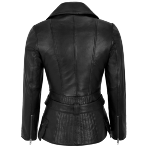 <b>Women's</b> Genuine Napa Leather Belted Biker <b>Jacket</b> Custom Slim Fit Motorcycle Leather <b>Jacket</b> Private Label Wholesale Manufacturer - Product Image 3