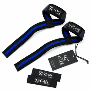 Sangles de levage GAPE SPORTS en nylon, réglables avec fermeture Velcro, noir et bleu, pour entraînement de force et haltérophilie, unisexe, prix de gros - Product Image 2