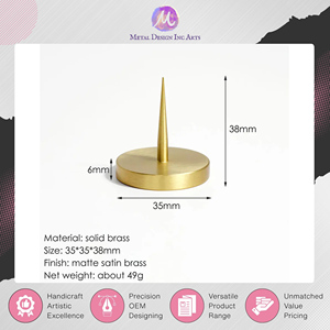 Exclusive Sale on Top Quality Golden and Silver Color Solid <b>Brass</b> Small <b>Brass</b> Spike <b>Candlestick</b> <b>Holder</b> for Home Decor from India - Product Image 2