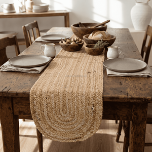 13 x 72 Inches Extra <b>Long</b> Natural Jute <b>Table</b> <b>Runner</b> – Bohemian Decorative Dining <b>Runner</b> for Large Farmhouse <b>Tables</b> - Product Image 2
