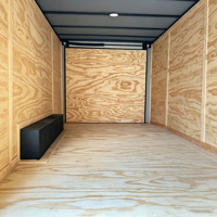 Remorque alimentaire vide, carrosserie fermée, type remorque de course, avec intérieur en contreplaqué pour le transport d'équipements de véhicules et d'événements sportifs automobiles