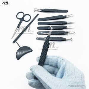 Pince à cils à volume individuel en fibre de pointe droite en acier inoxydable pour l'extension des cils Pince à épiler à isolation des cils à pointe incurvée - Product Image 1