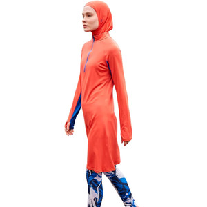 Traje de Baño Burkini de 2 Piezas para Mujer, Corte Alto, Estampado, Logotipo Frontal, Material Spandex/Poliéster, Secado Rápido, Transpirable, Tallas Juveniles y para Adultos - Product Image 6