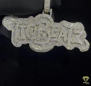 Pendentif de luxe « TIGBEAR » avec diamant de laboratoire et chaîne cubaine, bijoux hip-hop - Product Image 2