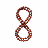 Collier vintage en bois de santal rouge naturel Laal Chandan Mala, perles de prière unisexes, méditation, cadeau spirituel hindou
