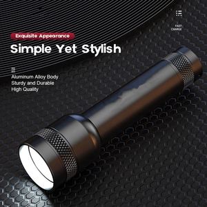 CITICITY High Quality <b>Rechargeable</b> Zoomable Aluminum Alloy Tactical Flashlight for EDC Camping Three Gear Waterproof Black - Product Image 2
