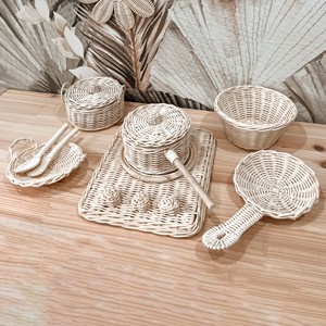 Rattan cookware <b>toys</b> hot selling child learning <b>toy</b> cooking <b>tools</b> handwoven kitchen <b>tool</b> set - Product Image 3