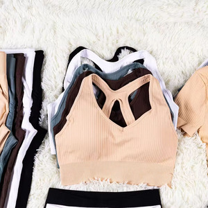 New Design Active Wear 5 Pieces Sports Bra Top , Leggings and <b>Yoga</b> <b>Jacket</b> Workout Sets for Women Sportswear Gym Fitness Set - Product Image 5