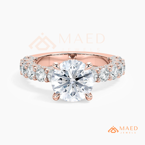 Moissanite Round Cluster Ring for Women Rose Gold Engagement Anniversary Jewelry Elegant Daily Wear Style - Product Image 5