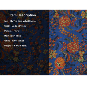 Tissu d'ameublement en velours indien imprimé floral au mètre, textile de couture doux et luxueux pour meubles et décoration intérieure - Product Image 4
