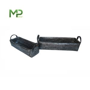 Panier de rangement en bambou écologique vintage, poignées, couleur personnalisée, design carré, Vietnam, pour la maison, la cuisine, plateau à fruits - Product Image 6