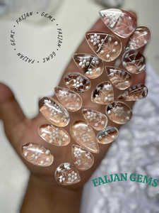 พลอยควอตซ์ขัดเรียบ100% ใสเป็นธรรมชาติอัญมณีหลวมขัดเงาเรียบสำหรับแกะสลักด้วยมือของบุคคลที่สาม - Product Image 4